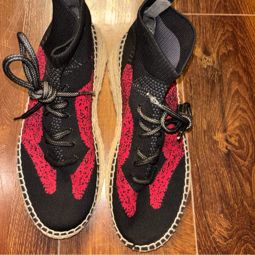 Alexander Wang Black Knit Espadrille Sneakers with Red Accent - Picture 4 of 14